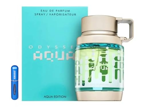 Perfume Odyssey Aqua Edition Eau de Parfum 100ml, Perfume Árabe para Hombre de Larga Duración, Incluye Atomizador 5 ml, Fragancia masculina con notas marinas, cítricas y amaderadas (Aqua Edition)