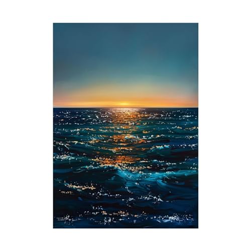 Poster mural coucher de soleil impression sur toile 70x100cm pour salon