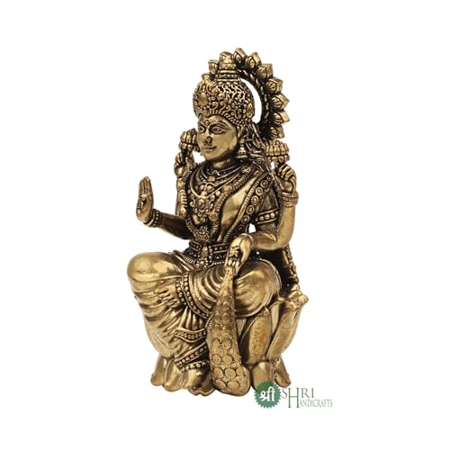 Image of INDICAST Handcrafted Brass Goddess Laxmi Statue for Home Temple | 3.5 inch Maa Lakshmi Figurine Idol Murti Sacred Symbol of Wealth | Perfect for Rituals & Gifting (Weight- 150gm)