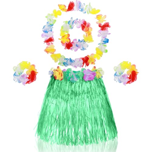 Jupes de danse hawaïennes avec fleur pour anniversaire tropical et fête hula de filles