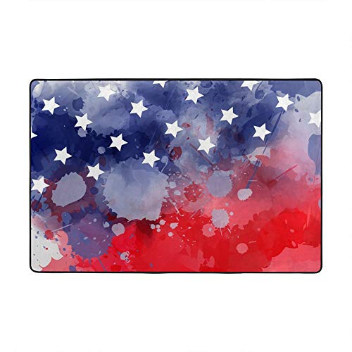 Tapis velours corail motif drapeau américain 152x99cm