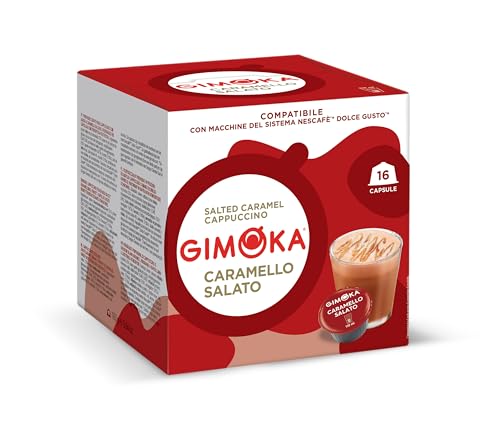 Gimoka – Caramello Salato - 48 Capsule Compatibili con Macchinetta Caffè Nescafé®* Dolce Gusto®* - 3 Confezioni da 16 Capsule - Made in Italy