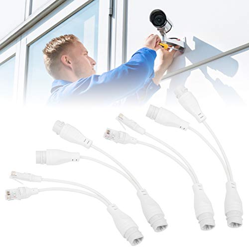 Set de 2 Adaptadores POE Splitter Separator Cable, Inyector Resistente a la Lluvia Compatible IEEE802.3af para Cámaras IP y AP con Cable Cat5/5e/6 miniatura 7