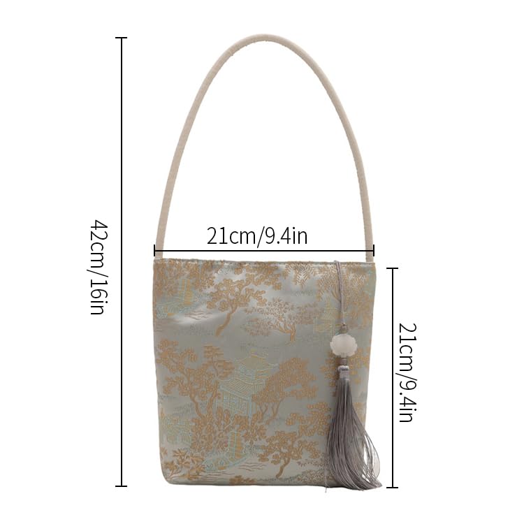 retro handbag for women, Elegant Embroidered flower design, large capacity shoulder bag, elegant temperament4