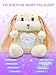 wioon Baby Sleep Soother Bunny Toy with Cry Sensor & Starlight Projector - 15 Soothing Sounds, Rechargeable Plush Toy for 3-36 Months, Ideal Baby Sleep Aid & Boy Girl Baby Gift