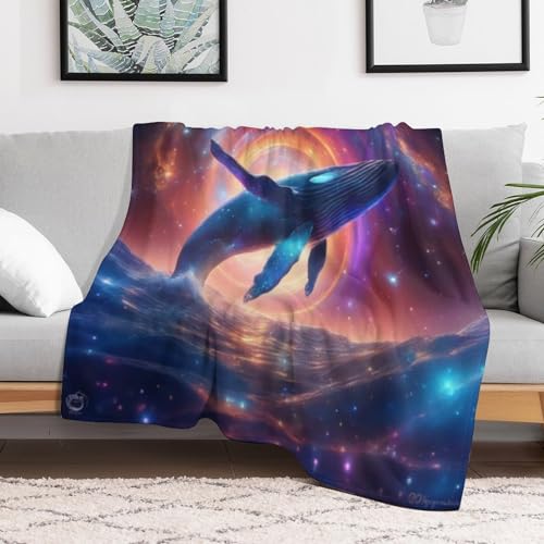 Manta de ballena para sofá acogedora y cálida de franela 3