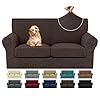 Maxijin 3 pieces stretch couch covers for 2 cushion couch latest leaf pattern loveseat couch cover with 2 seat cushion dogs pet friendly sofa slipcovers protector loveseat coffee  urban country home decor