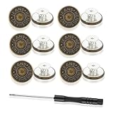 15 Stück Hosen Ersatz Knöpfe Button Pins 17 mm Ohne Nähen Verstellbare Messing Jeansknöpfe Stecken mit Schraubendreher DIY Metall Hosenknopf für Reparatur von Jeans, Hose