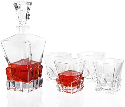EODNSOFN Whiskey Glass Set with Glass Whiskey Decanter Set Of 6 Old Fashioned Glasses Great for Scotch and Bourbon (Color : A, Size : As the picture shows)