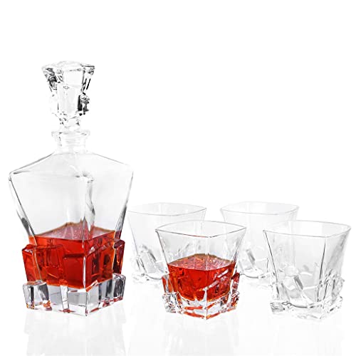 Zsedp Whiskey Glass Set With Glass Whiskey Decanter Set Of 6 Old Fashioned Glasses Great For Scotch And Bourbon #TOP28