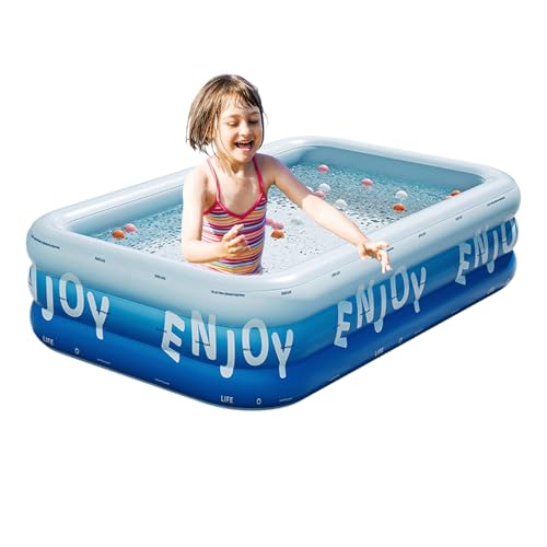 Aufblasbarer Swimmingpool – rechteckiger Familienpool, UV-beständiges Wasserschlauch-Spielzeug, Zubehör für Erwachsene, Männer, Frauen, Familienaktivitäten, Outdoor, Sommer, Hinterhof