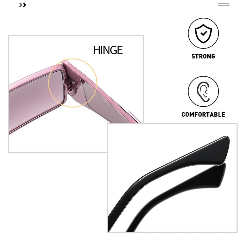 bullabulling Fashion Narrow Rectangle Sunglasses For Women One Piece Shades Futuristic Y2K Punk Style Sun Glasses4