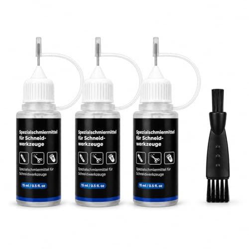 FloraVigo 3 Stück Scherkopf Öl für Haarschneidemaschinen Rasieröl für Haarschneidemaschinen mit Reinigungsbürste geeignet für Haarschneidemaschinen Trimmer und scherkopföl45ml