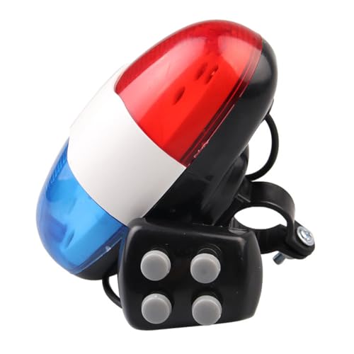 Jeorywoet Sonnette de Vélo Électronique Lumière avec Sirène de Police 4 Tonalités, Montage Guidon, ABS, Style 1, Standard, 24 mm