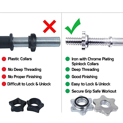 Konark 14 Inch Dumbbell Bar with Star Nut - Image 5
