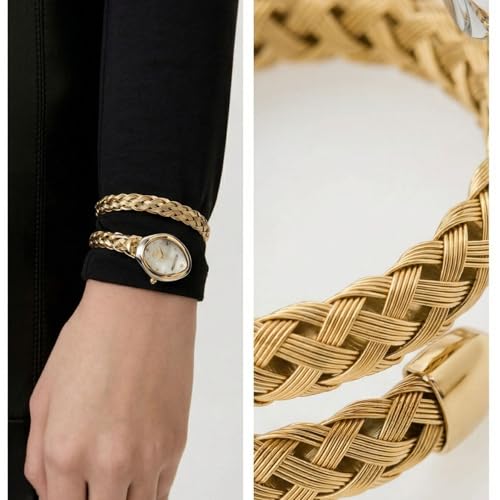 Image of Gold Jewellery Style Watch for Women | Fashion Bangle Analog Wrist Watch
