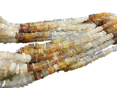 Koraliki Heishi z naturalnego opalu etiopskiego, 4-5 mm, kwadratowy koralik Heishi do produkcji biżuterii, sznurek 38 cm, luźny kamień szlachetny, jakość AAA, koraliki w kształcie