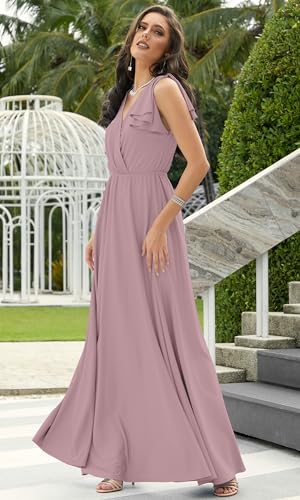 Image of KOH KOH Womens Long Sleeveless Bridesmaid Wedding Guest Prom Maxi Dress