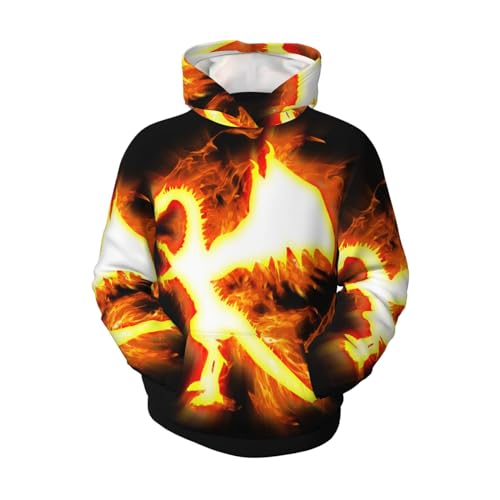 Red Flame Dragon Boy, Girls Sports Shirt Youth Pullover Fashion Hooded Sweatshirt4