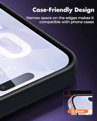 Image of UNBREAKcable 3-Pack Screen Protector for iPhone 17, Double Shatterproof Tempered Glass [Easy Installation Frame] [9H Hardness] [99.99% HD Clear] [Case Friendly] for iPhone 6.3 inch
