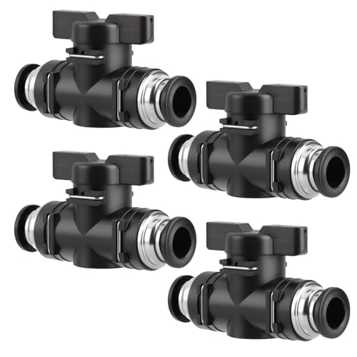4 Piezas Conector Rapido Neumáticos Interior 8mm, Válvula de Bola Rápido Neumática con Válvula Manual Conectores de Plástico Que Pueden Controlar la Apertura y el Cierre del Fluido