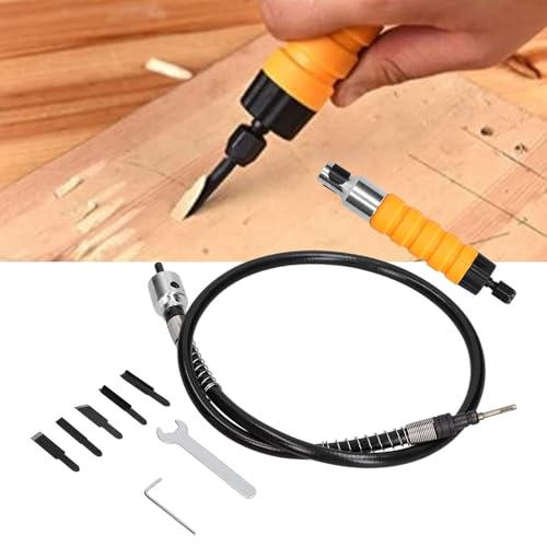 Image of Electric Chisel, Wood Chisel Carving Tool Electric Woodworking Tools with Flexible Shaft Carving Knife Set for Woodworking, Root Sculpture