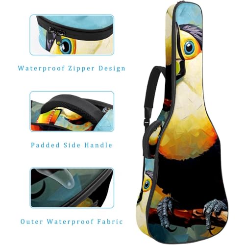 JRHEJTFZ Housse pour guitare acoustique de 1,9 cm d’épaisseur – Imperméable – Durable et élégant – Big Toucans, Multicolore., 42.9×16.9×4.7 in, Motif imprimé tendance - Les Beatles, Paul McCartney, John Lennon, RIngo Starr, George Harrison JRHEJTFZ Housse pour guitare acoustique de 1,9 cm d'épaisseur - Imperméable - Durable et élégant - Big Toucans, Multicolore., 42.9x16.9x4.7 in, Motif imprimé tendance – Image 5