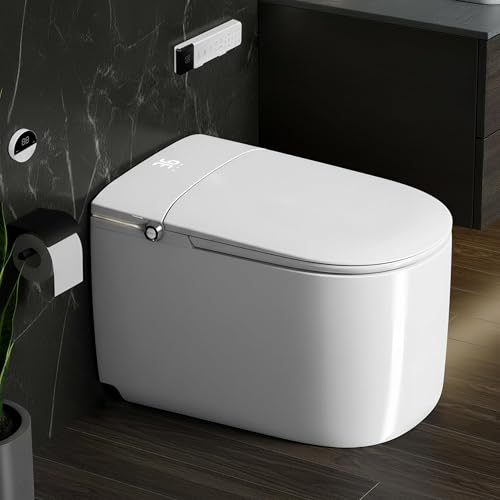 Image of Plantex Smart Toilet Commode One Click Foot Touch with 18 Months Warranty /Heated Seat /Auto Lid Open & Close with Auto Flush /Water-Saving Technology- S-Trap (White)