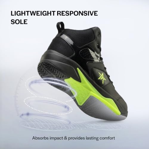 Image of FAUSTO Men High Top Colorblocked Chunky Classic Lace Up Sneakers|Breathable Basketball Shoes with Memory Cushion|Anti Skid Comfort Grip Sole