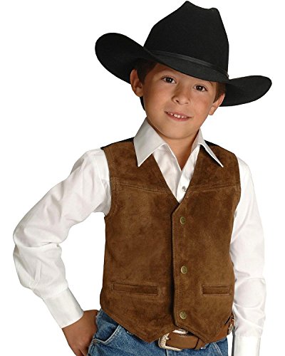 Roper Boys' Western Suede Vest Brown X-Large