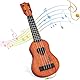 Befunsol Gitarre Ukulele Kinder Spielzeug ab 3 Jahre, Kindergitarre Musikinstrumente Kinder ab 3 4 5 Jahre Mädchen und Junge, Geschenk Mädchen Junge 3 4 5 6 7 Jahre
