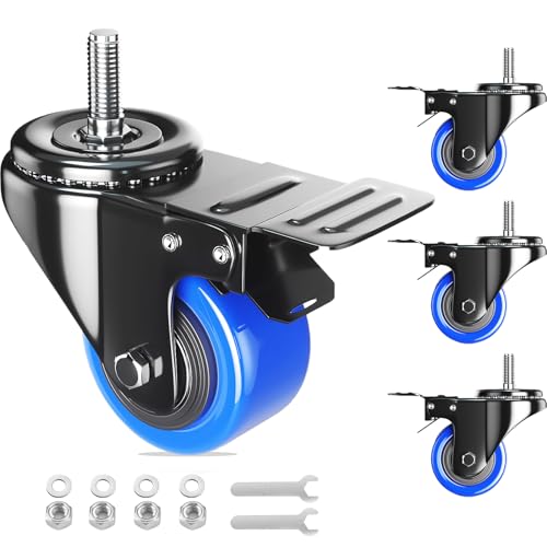 Wozeseik 2BLUESTEM516 Stem Caster Wheels 2 Inch Heavy Duty cover