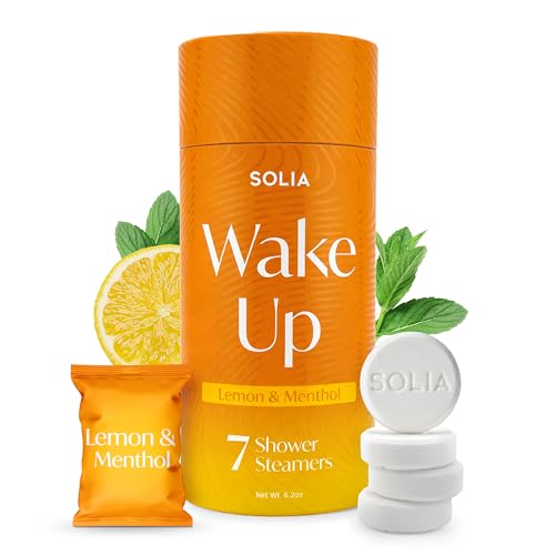 Image of Solia Energizing Citrus Menthol Shower Steamers - Patent-Pending Real Essential Oil Menthol Shower Steamer Bombs, Spa Steamers Aromatherapy, 7-Pack
