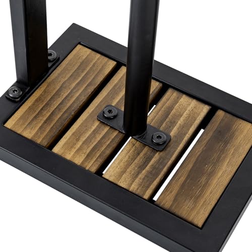 Mygift BATH2657BRN Industrial Matte Black Metal Pedestal Toilet Paper Holder Stand thumb #5
