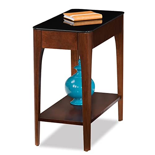Image of Leick Home Obsidian End Table, 24 inch, Chestnut