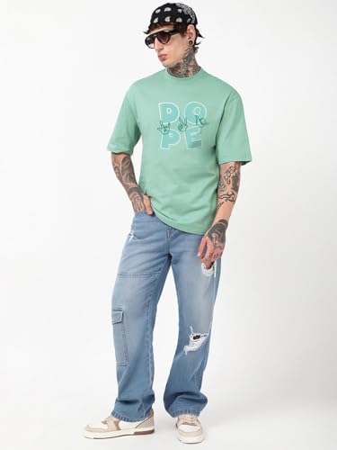 Image of Bewakoof Men's Graphic Print Oversized Fit T-Shirt
