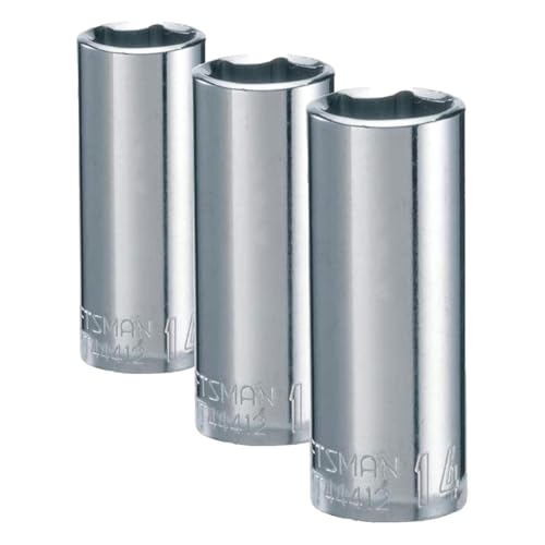 Image of CRAFTSMAN Deep Socket, Metric, 1 /4-Inch Drive, 14mm, 6-Point (CMMT44412) (Pack of 3)