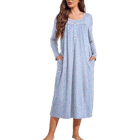 Ekouaer Long Sleeve Nightgown Cover