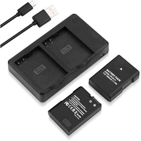 Dutyone EN-EL14 EN EL14A Battery USB Charger and 2-Pack Rechargeable Batteries Cover