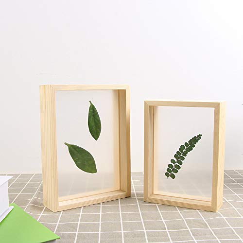 Image of Desi Rang Wooden Frame for wall decor, table top, any plant leaf decoration, picture, photo, DIY, Gift item,home office desk (Rectangular) 7.5 x 5.5 inch