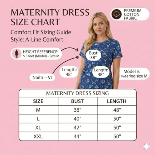 Image of Zero Clothing Feeding Dress for New Moms Casual Loungewear Ankle Length | Cotton Maternity Nighty | Zipless Feeding Dresses for Women | Pregnancy & Nursing Wear