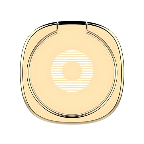 Cell Phone Ring Holder Stand, 360 Degree Rotation Finger Ring Kickstand Metal Cell Phone Grip for Magnetic Car Mount Compatible with iPhone 15 14 13 12 11, Samsung, Smartphone Accessories (Gold)