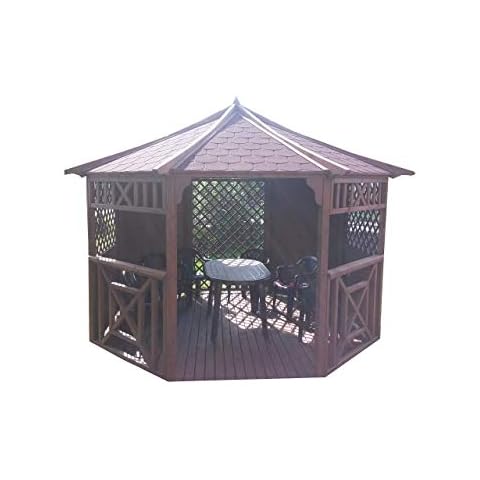 Stan-Wood GARTENLAUBE MIT SCHINDELN 3,5m x 3,5m HOLZPAVILLON mit Holzdach HOLZLAUBE PAVILLON Holz NEU Cover