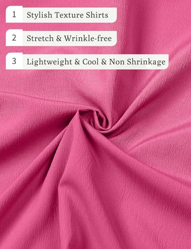 Image of JEMITOP Mens Stretch Wrinkle Free Texture Shirts