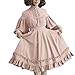 Produktbild Kleider Steampunk Neckholder Corsage Kostüm mit asymmetrischer Spitzenrock und Bluse Karneval Fasching Halloween Mittelalterliche Trompetenärmel Mittelalter Party Kostüm Maxikleid (XXL.Pink)