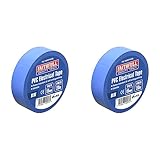 Faithfull FAITAPEPVCBL Blue PVC Electrical Tape 19 mm x 20 m (Pack of 2)