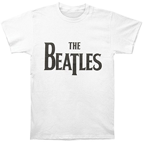 Beatles Men’s Drop T Logo T-Shirt X-Large White - Les Beatles, Paul McCartney, John Lennon, RIngo Starr, George Harrison Beatles Men's Drop T Logo T-Shirt X-Large White