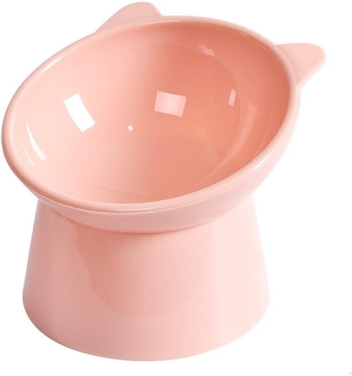 Raised Cat Bowl, Elevated Tilted Cat Food Water Bowl, Neck Protection