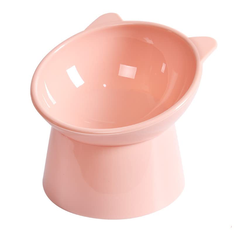 Raised Cat Feeder, Elevated Cat Bowls with Stand - Anti Vomit, Ergonomic, 15° Tilted, Pink