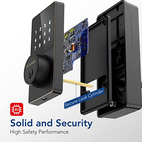 Smart Lock With Bluetooth, Keyless Entry Door Lock With Touchscreen Keypads, Easy To Install, App Unlock, 50 User Codes, Security Waterproof Electronic Deadbolt Lock For Front Door, Home Use #TOP2